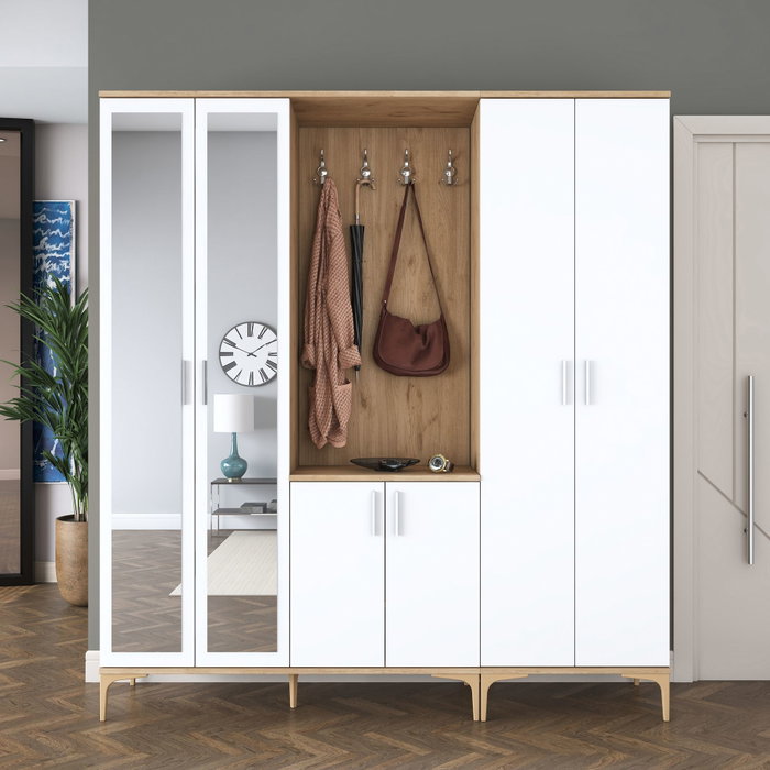 Hanah Home Soporte para el pasillo EA154 - 4498 Nogal y blanco Hanah Home Soporte para el pasillo EA154 - 4498 Nogal y blanco